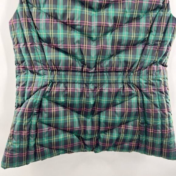 Talbots green tartan sleeveless puffer vest jacket size S womens - Picture 5 of 8